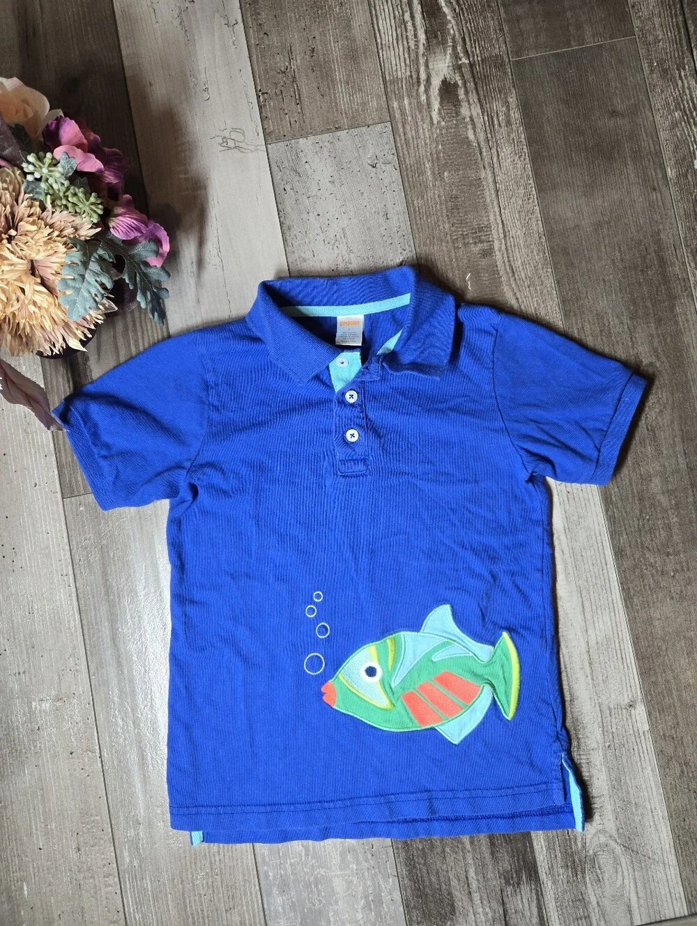 Gymboree Royal Blue Boys Polo with Fish Applique Size 6